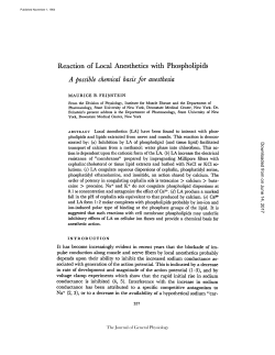 Reaction of Local Anesthetics with Phospholipids A possible