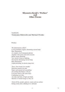 Miyazawa Kenji`s “Preface” and Other Poems