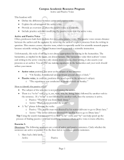 Active Voice And Passive Voice