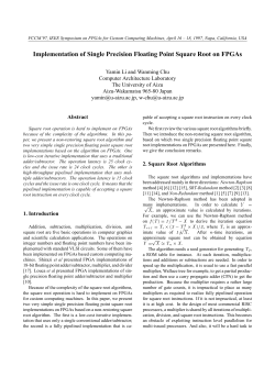 Implementation of Single Precision Floating Point Square Root on