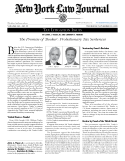 The Promise of `Booker`: Probationary Tax Sentences