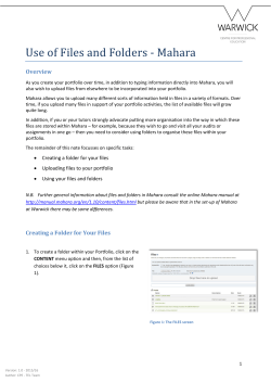 Use of Files and Folders
