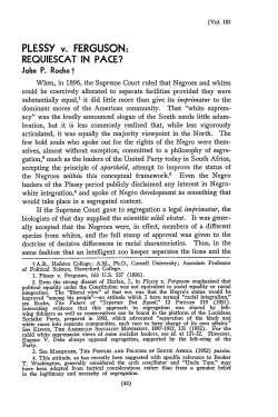 Plessy v. Ferguson: Requiescat in Pace