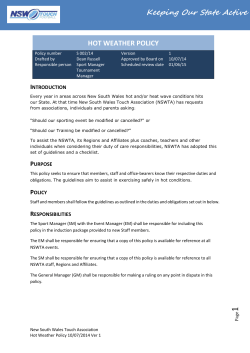 S002-14 Hot Weather policy