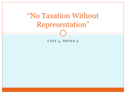 No Taxation Without Representation