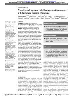 Ethnicity and mycobacterial lineage as determinants of