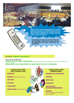 1st CLUE: ROLE-PLAY EXERCISE COMPARE AND ASSESS