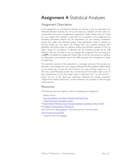 Assignment 4: Statistical Analyses