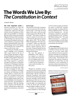 The Words We Live By: The Constitution in Context