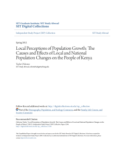 Local Perceptions of Population Growth: The Causes and Effects of