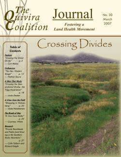Journal 30 - Crossing Divides