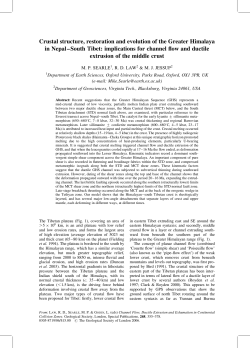 Crustal structure, restoration and evolution of the Greater Himalaya