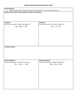 REWRITE EQUATIONS IN SLOPE-INTERCEPT