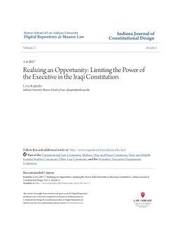 Limiting the Power of the Executive in the Iraqi Constitution