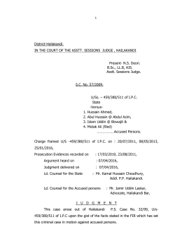 District-Hailakandi. IN THE COURT OF THE ASSTT. SESSIONS