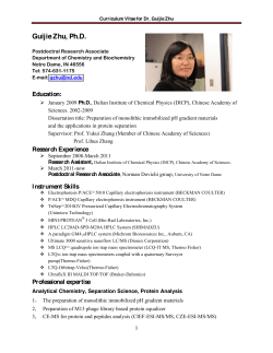 Curriculum Vitae for Dr. Guijie Zhu - Dovichi Group