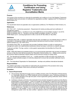 Conditions for Promoting Certification and Using