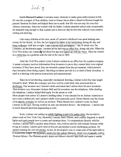 Lewis Howard Latimer overcame many obstacles - Home