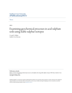 Examining geochemical processes in acid sulphate soils using