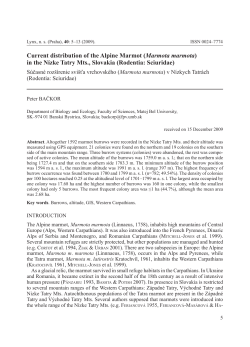 Current distribution of the Alpine Marmot (Marmota marmota) in the