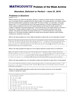 Problem of the Week Archive