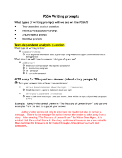 PSSA Writing prompts
