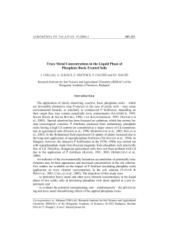 Trace Metal Concentrations in the Liquid Phase of Phosphate Rock
