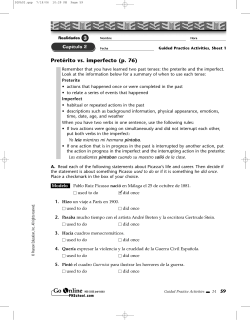 Pretérito vs. imperfecto (p. 76)