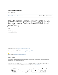 The Adjudication Of Presidential Power In The US