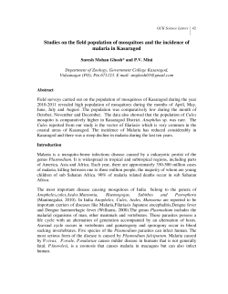 Studies on the field population of mosquitoes and the incidence of