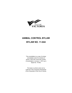animal control bylaw bylaw no. 11-044