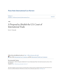 A Proposal to Abolish the U.S. Court of International Trade