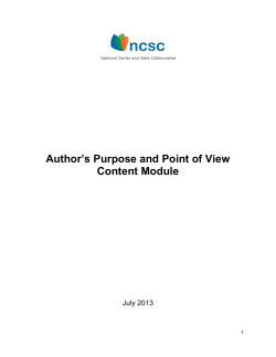 Author`s Purpose and Point of View Content Module