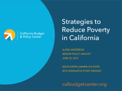 Strategies to Reduce Poverty in California