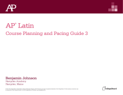 AP Latin Course Planning and Pacing Guide 3
