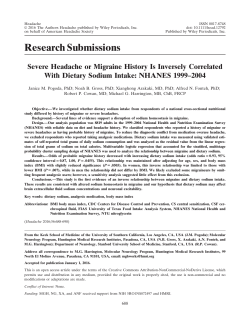 Severe Headache or Migraine History Is Inversely Correlated With