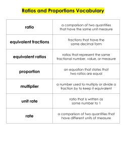 Ratios and Proportions Vocabulary ratio