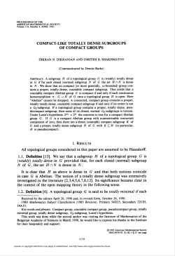 compact-like totally dense subgroups of compact groups