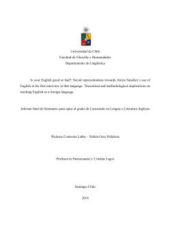 Universidad de Chile Facultad de Filosof&iacute;a y Humanidades