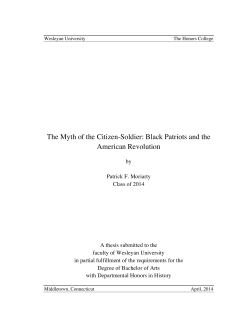 The Myth of the Citizen-Soldier: Black Patriots and the