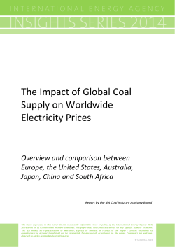 The Impact of Global Coal Supply on Worldwide Electricity Prices 2014