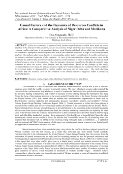 Causal Factors and the Dynamics of Resources Conflicts in Africa: A