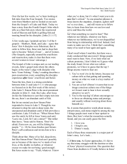 Sunday Sermon 4-2-17 The Gospel`s Final Fishing Story