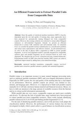 An Efficient Framework to Extract Parallel Units from Comparable Data