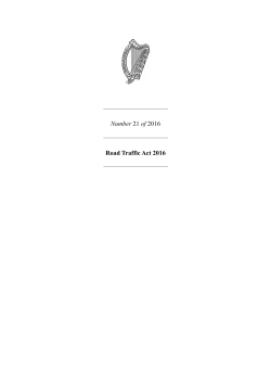 Number 21 of 2016 Road Traffic Act 2016