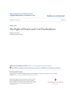 The Right of Protest and Civil Disobedience
