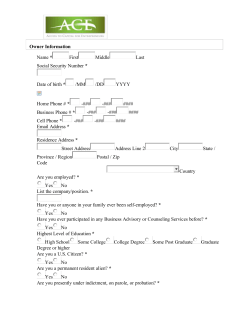 Owner Information Name * First Middle Last Social Security Number