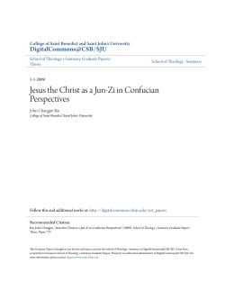 Jesus the Christ as a Jun-Zi in Confucian Perspectives