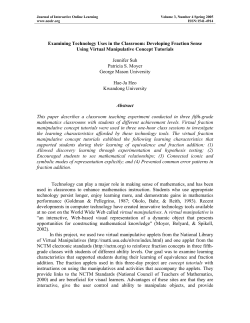 Examining Technology Uses in the Classroom: Developing Fraction
