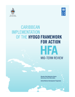 Caribbean implementation of the Hyogo framework for action